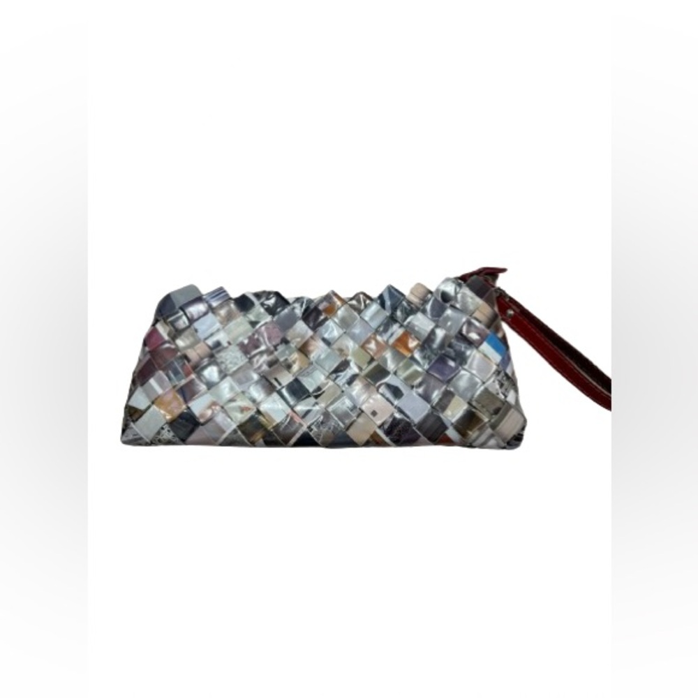 Nahui Ollin Womens Zipper Clutch Wristlet 9.5" x 4.5" Recycled Wrapper